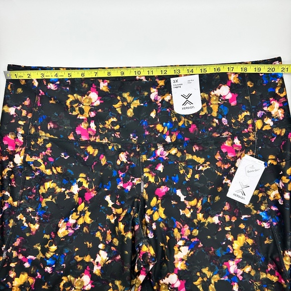 Xersion Women's Plus Size Pixel Floral High Rise 7/8 Ankle Leggings 2X 3X - Picture 10 of 10